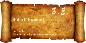 Behal Edmond névjegykártya